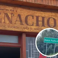 Tablica "Znachor" i znak drogowy "Bielsk Podlaski" - tu gdzie kręcono znachora 2023.