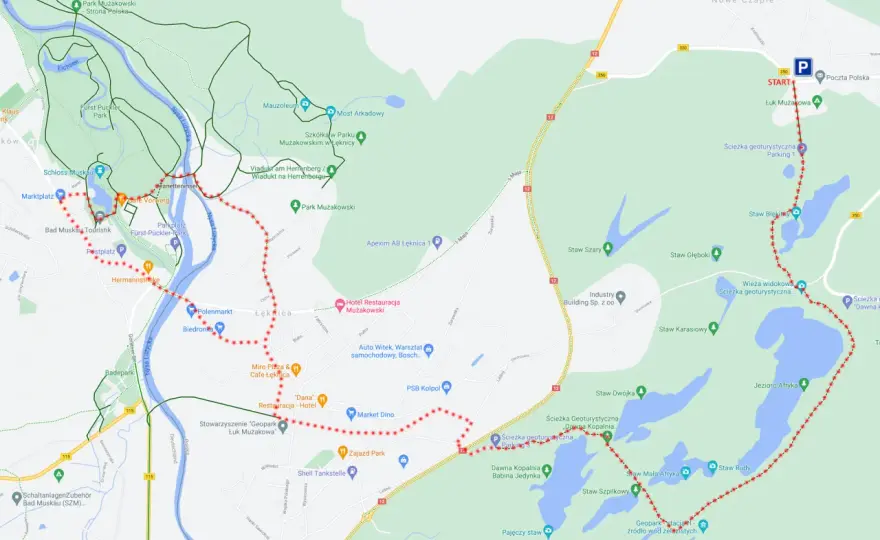 Park Mużakowski - Jak zwiedzać z mapą? Plan na 2, 3, 4h