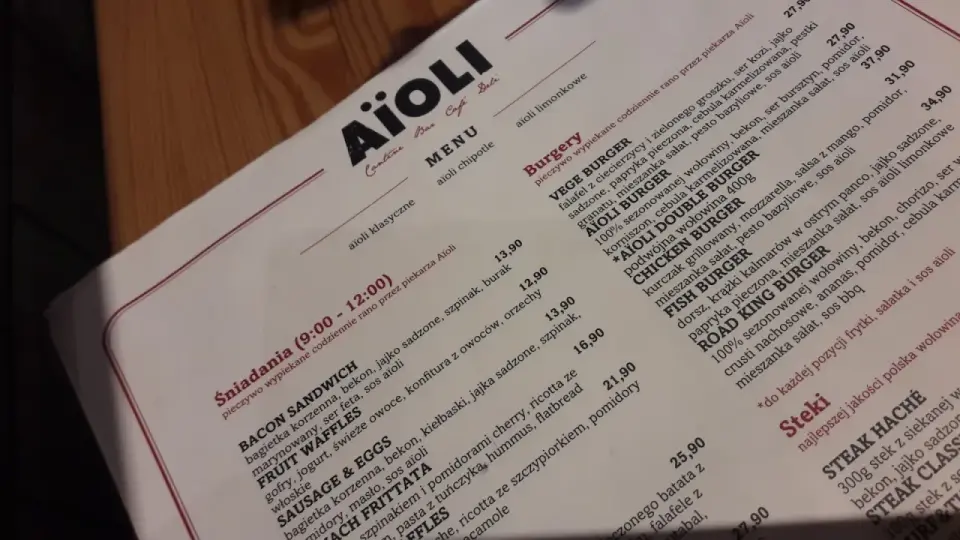 Aioli menu - Co warto zamówić? Ceny i najlepsze dania